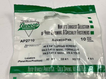 Auveco AP2710 Tapping Screw #8 X 3/4'' Phillips, Oval Head, Qty 40