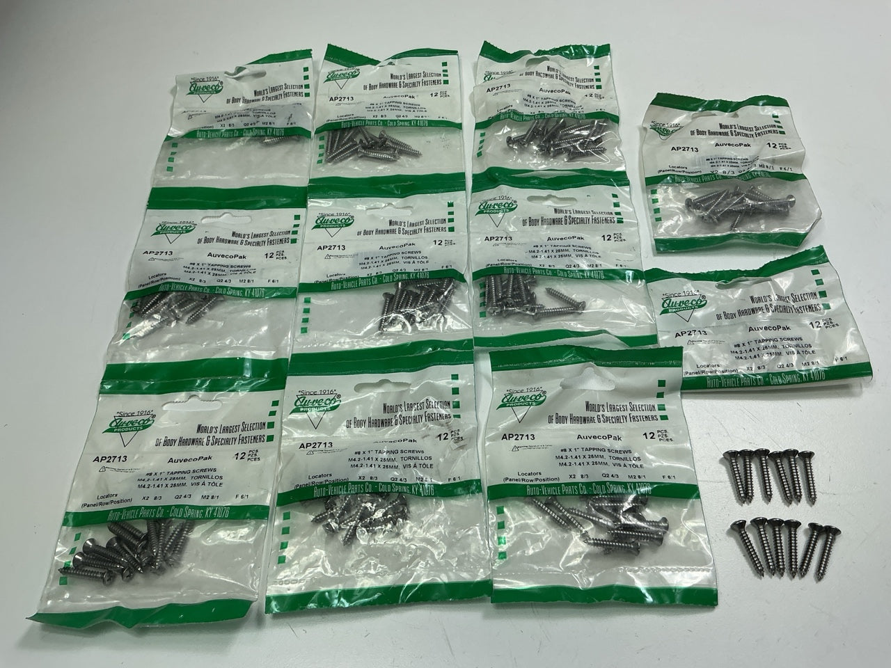 Auveco AP2713 Tapping Screw #8 X 1'' Phillips Oval Head Qty 132