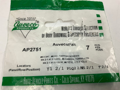 Auveco AP2751 Tapping Screw #8 X 3/4'' Phillips Oval Head Qty 322