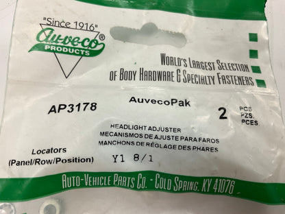 (14) Auveco AP3178 Headlight Adjusting Screw Nut Clip
