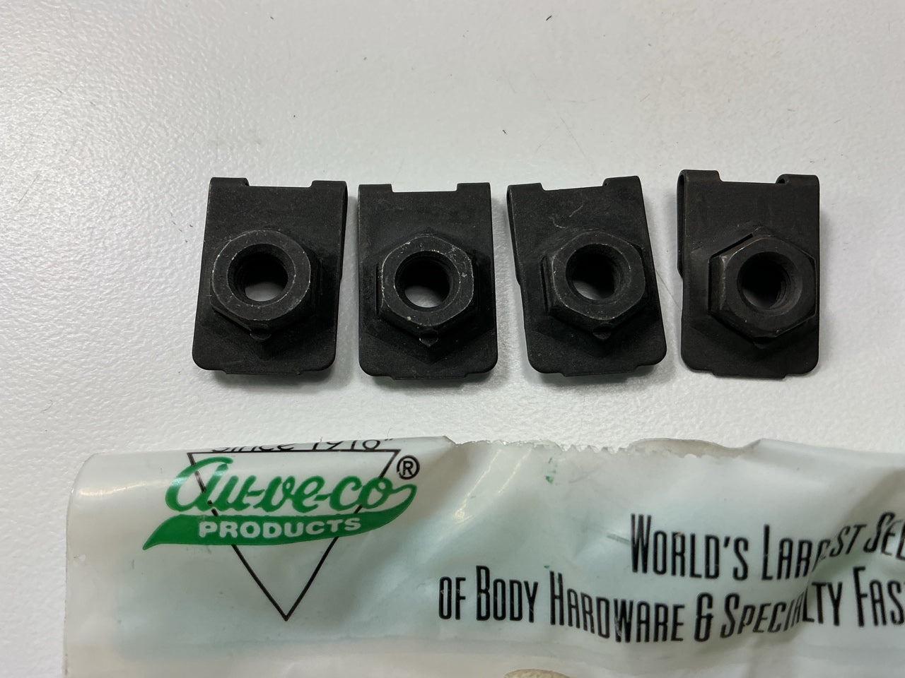 (4) Auveco AP5586 J-Type Cage Nut 1/4-20 Screw, 1/2'' Center Of Hole To Edge