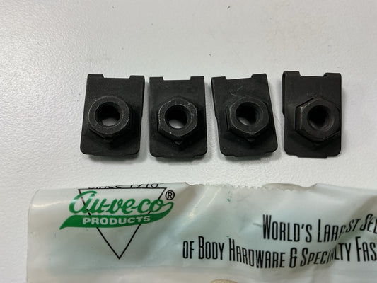 (4) Auveco AP5586 J-Type Cage Nut 1/4-20 Screw, 1/2'' Center Of Hole To Edge