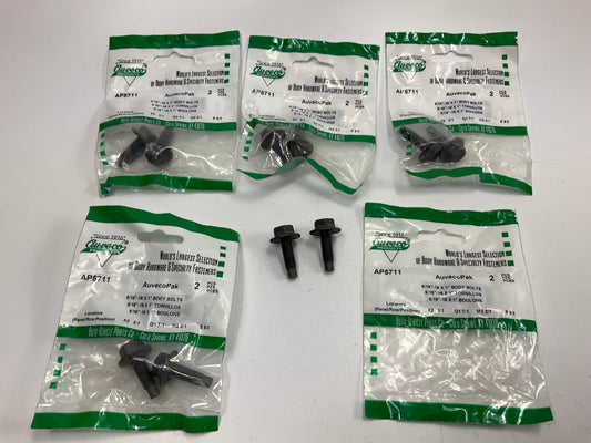 (10) Auveco AP5711 Bolt 5/16''-18 X 1'', 13/16'' Washer Hex Spin Lock Head
