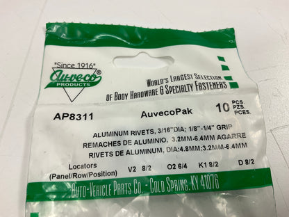 (30) Auveco AP8311 Panel Rivets Dome 3/8'' Diameter 3/16'' Grip 1/8''-1/4''