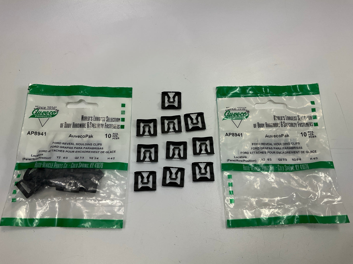 (20) Auveco AP8941 Windshield And Rear Window Trim Molding Clips Ford 1966- Up
