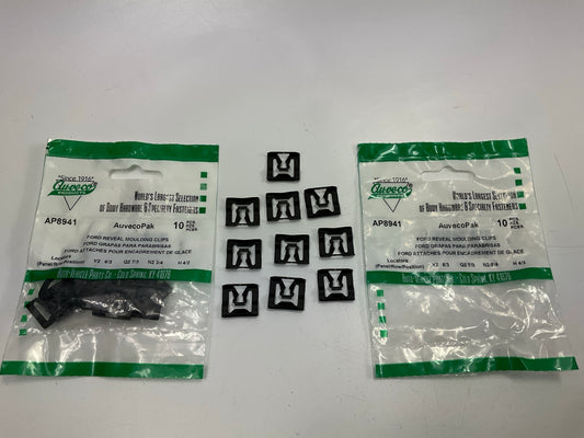 (20) Auveco AP8941 Windshield And Rear Window Trim Molding Clips Ford 1966- Up