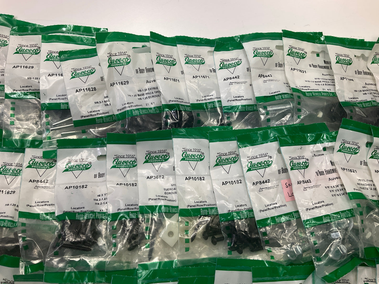 Wholesale Lot # 11 - Auveco Retainer Clips & Hardware Lot, 250 Packs As Shown