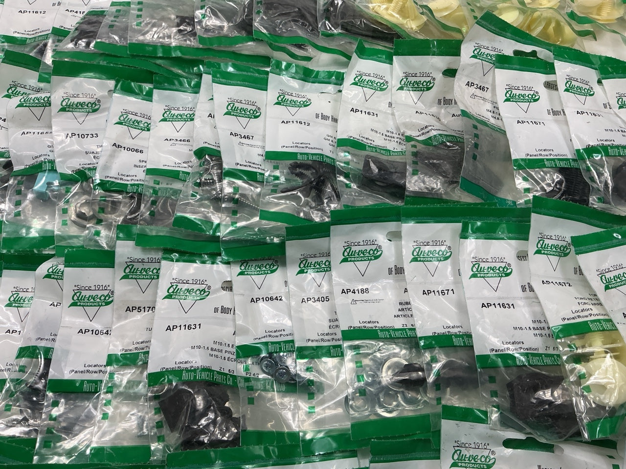 Wholesale Lot # 13 - Auveco Retainer Clips & Hardware Lot, 250 Packs As Shown