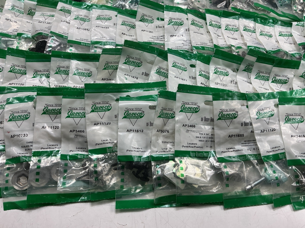 Wholesale Lot # 13 - Auveco Retainer Clips & Hardware Lot, 250 Packs As Shown