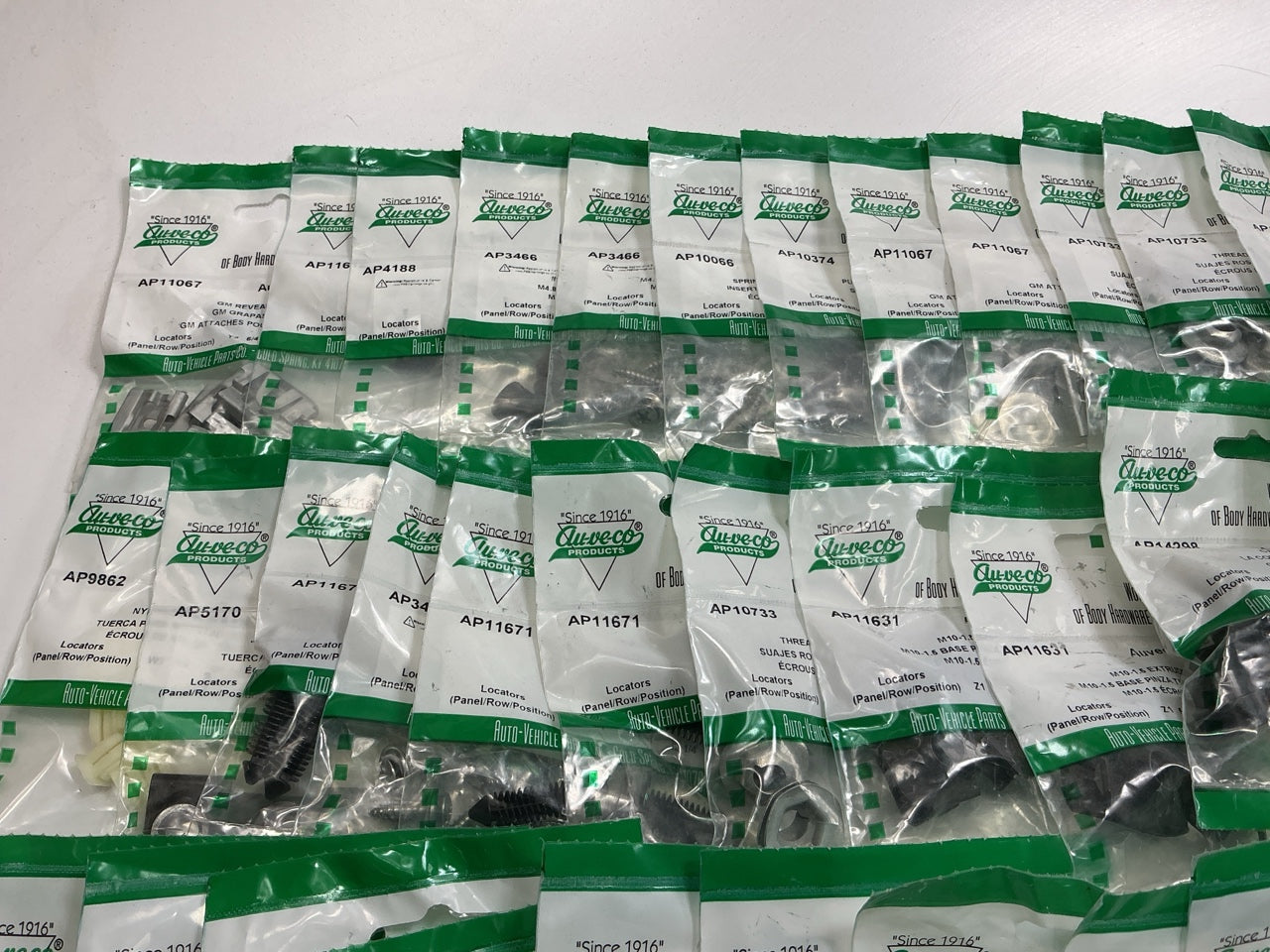 Wholesale Lot # 13 - Auveco Retainer Clips & Hardware Lot, 250 Packs As Shown
