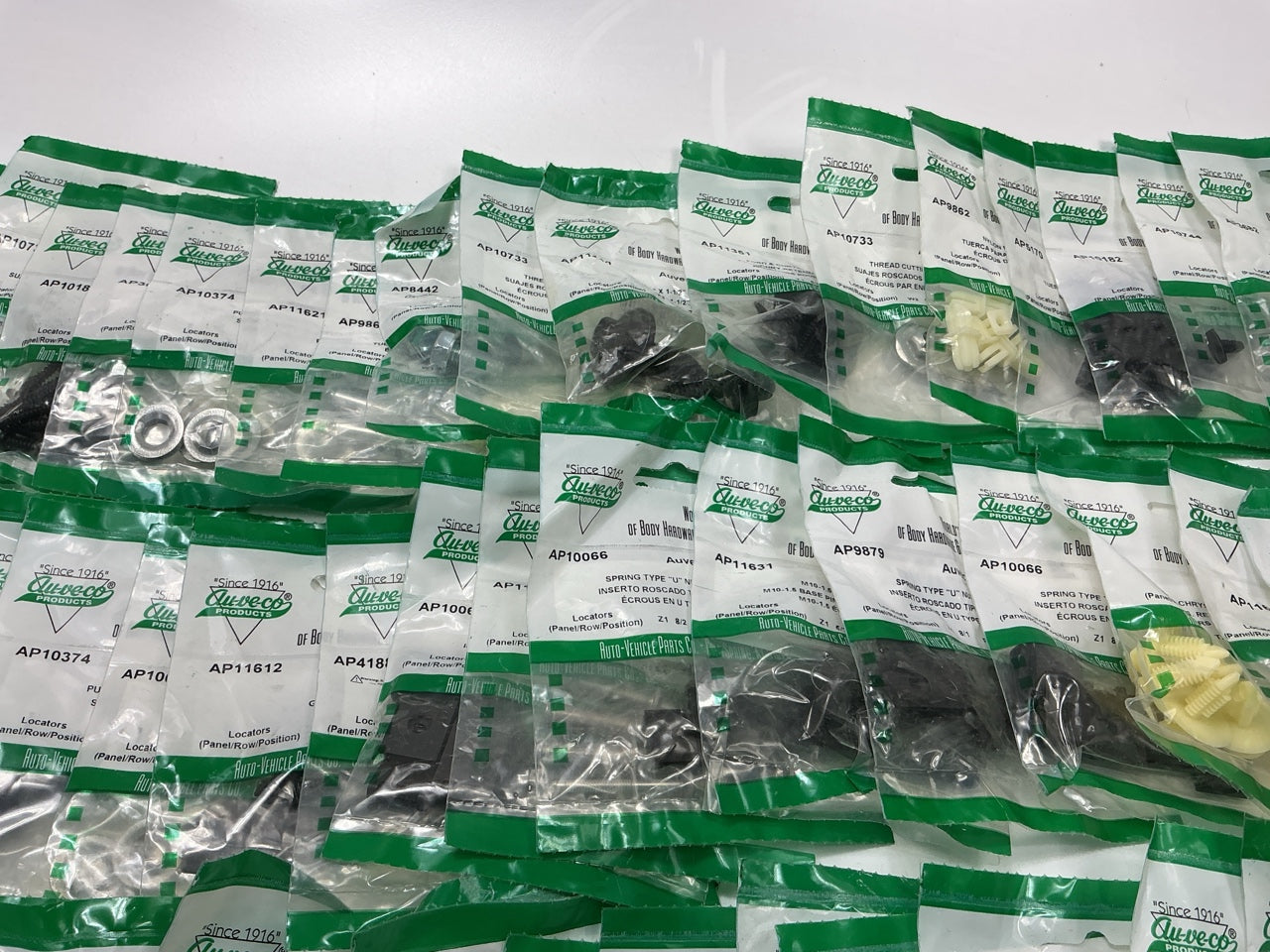 Wholesale Lot # 13 - Auveco Retainer Clips & Hardware Lot, 250 Packs As Shown