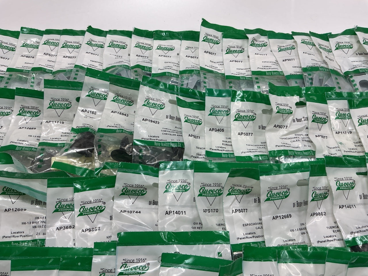Wholesale Lot # 14 - Auveco Retainer Clips & Hardware Lot, 250 Packs, As Shown