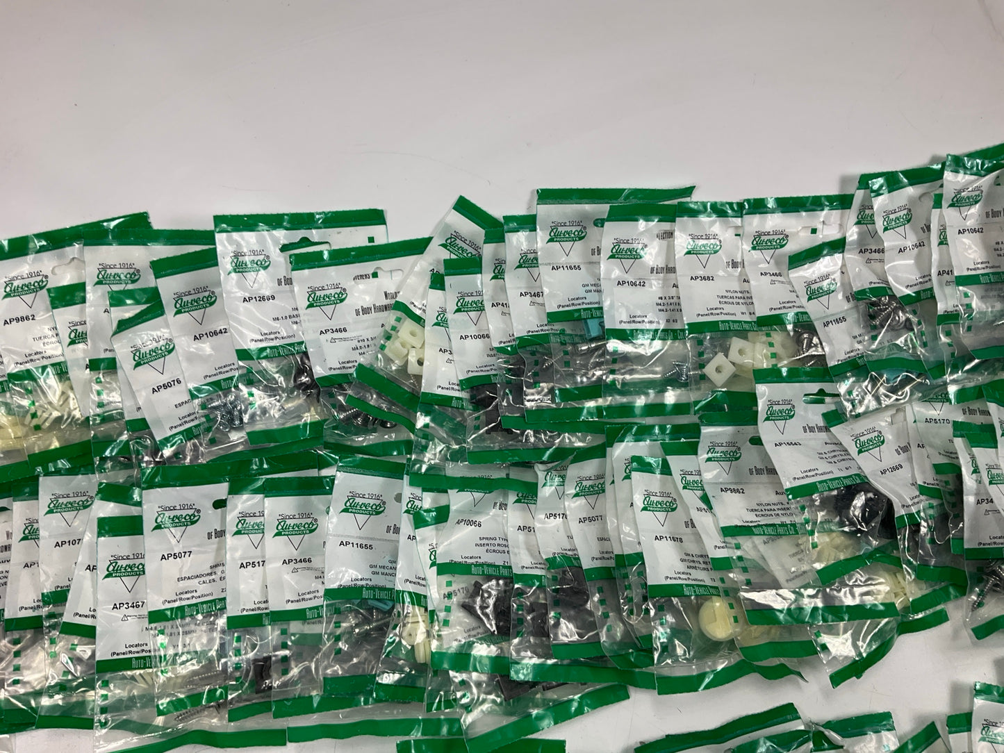Wholesale Lot # 15 - Auveco Retainer Clips & Hardware Lot, 249 Packs As Shown