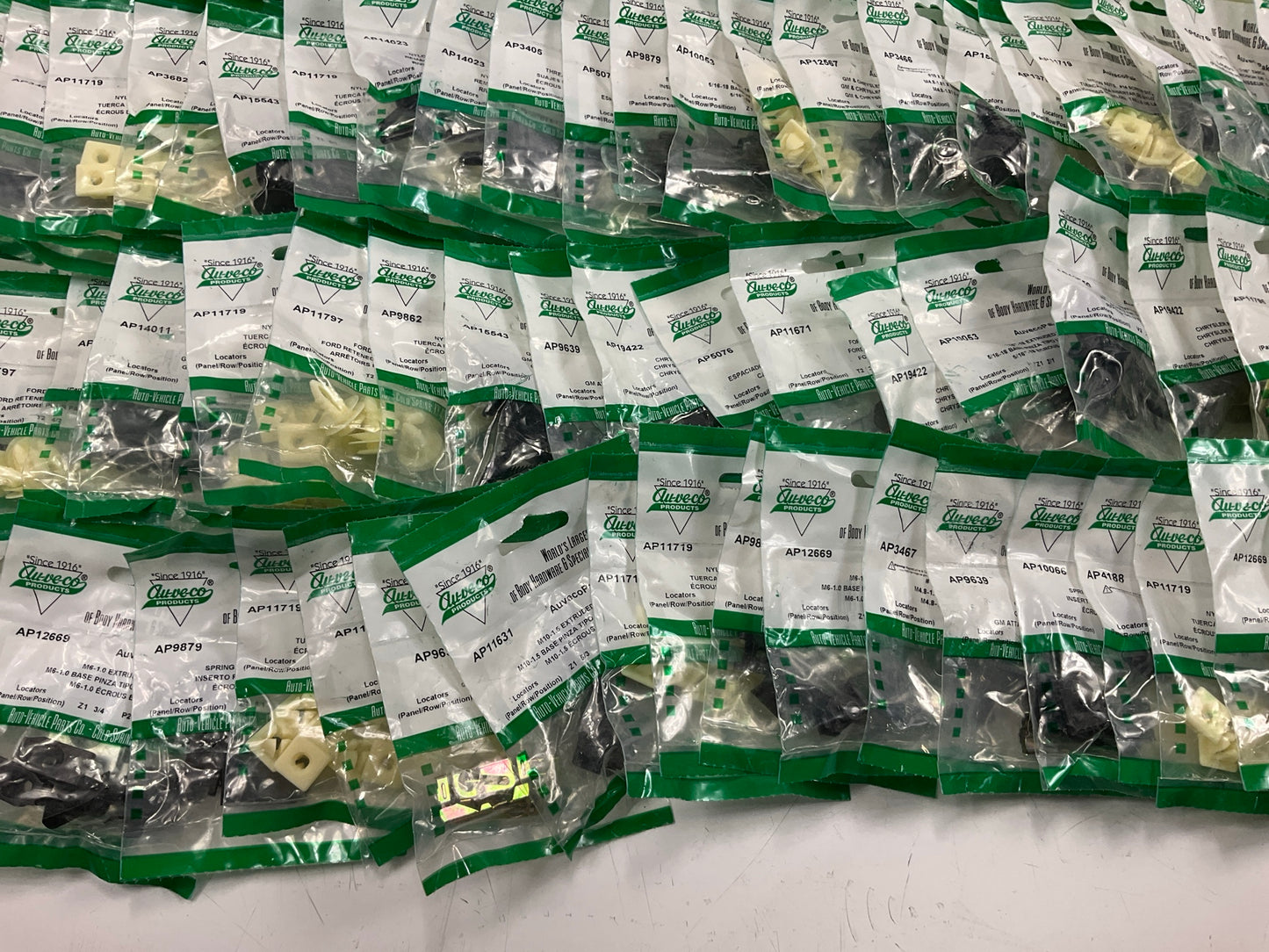Wholesale Lot #19 - Auveco Retainer Clips & Hardware Lot, 251 Packs As Shown