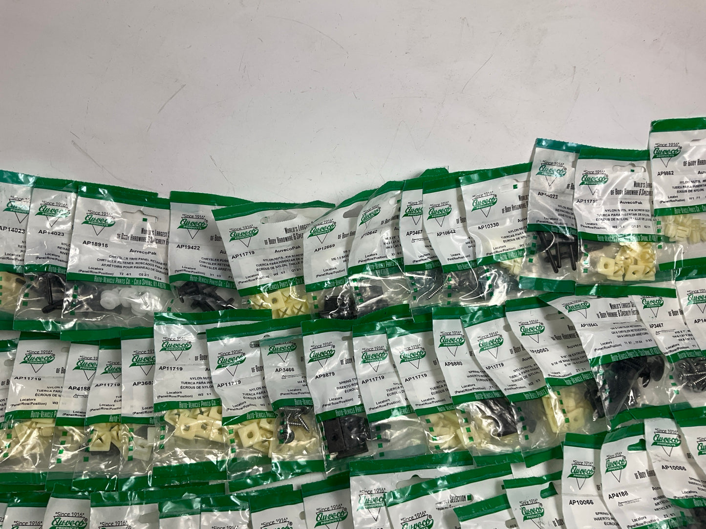 Wholesale Lot #19 - Auveco Retainer Clips & Hardware Lot, 251 Packs As Shown
