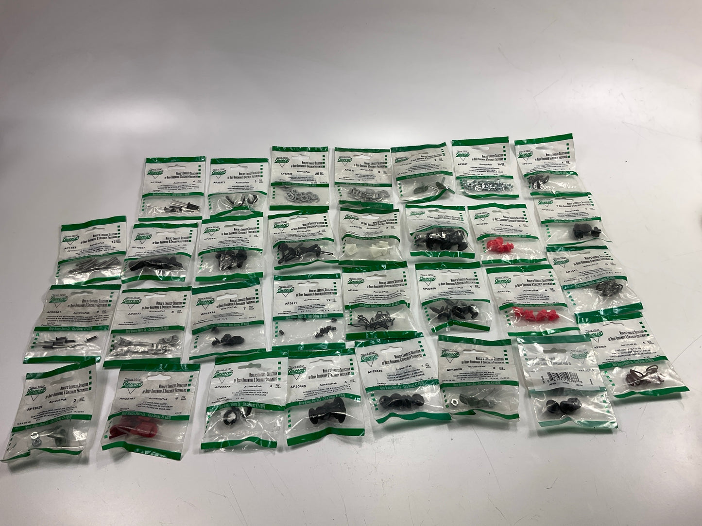 Wholesale Lot #21 - Auveco Retainer Clips & Hardware Lot, 100 Packs As Shown