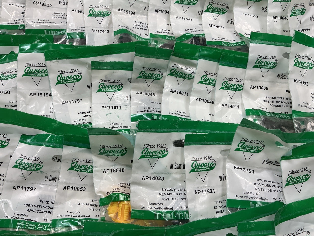 Wholesale Lot # 20 - Auveco Retainer Clips & Hardware Lot, 245 Packs As Shown