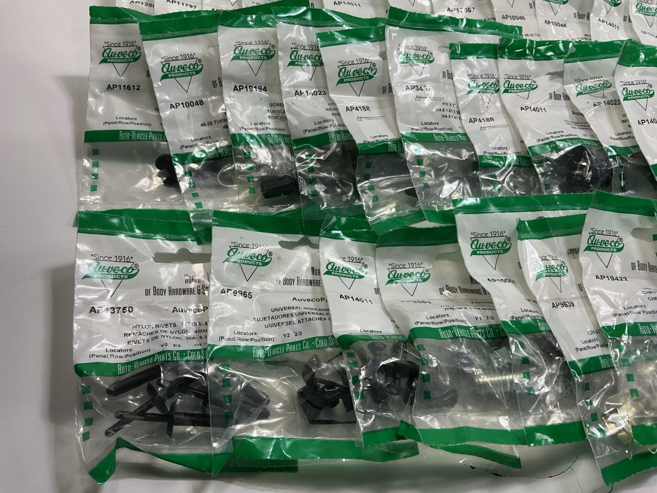Wholesale Lot # 20 - Auveco Retainer Clips & Hardware Lot, 245 Packs As Shown