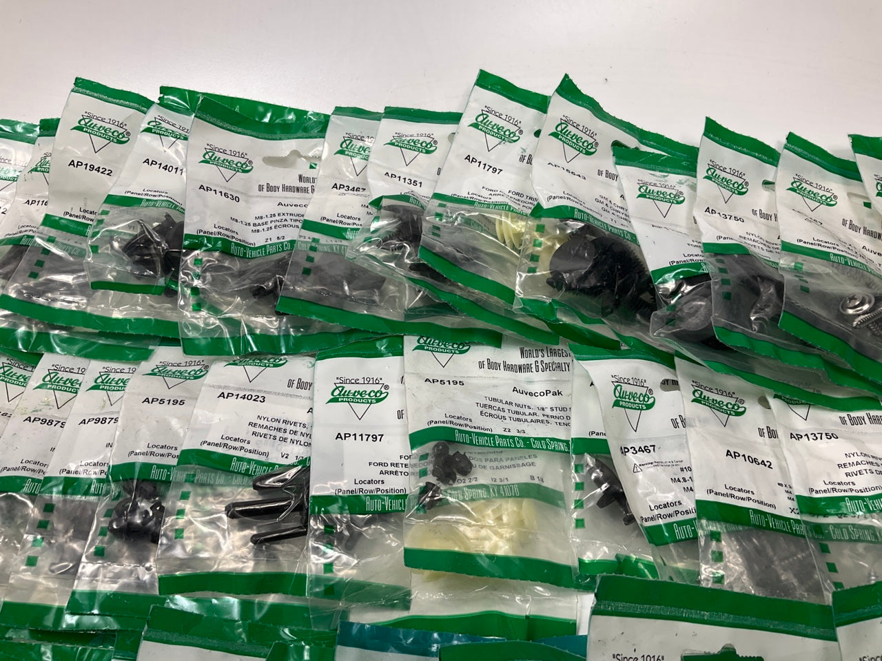 Wholesale Lot # 21 - Auveco Retainer Clips & Hardware Lot, 250 Packs As Shown