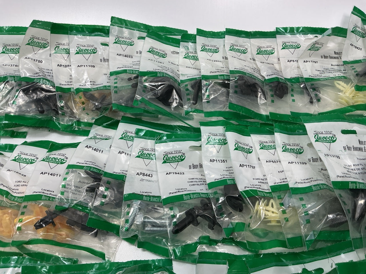 Wholesale Lot # 22 - Auveco Retainer Clips & Hardware Lot, 250 Packs As Shown