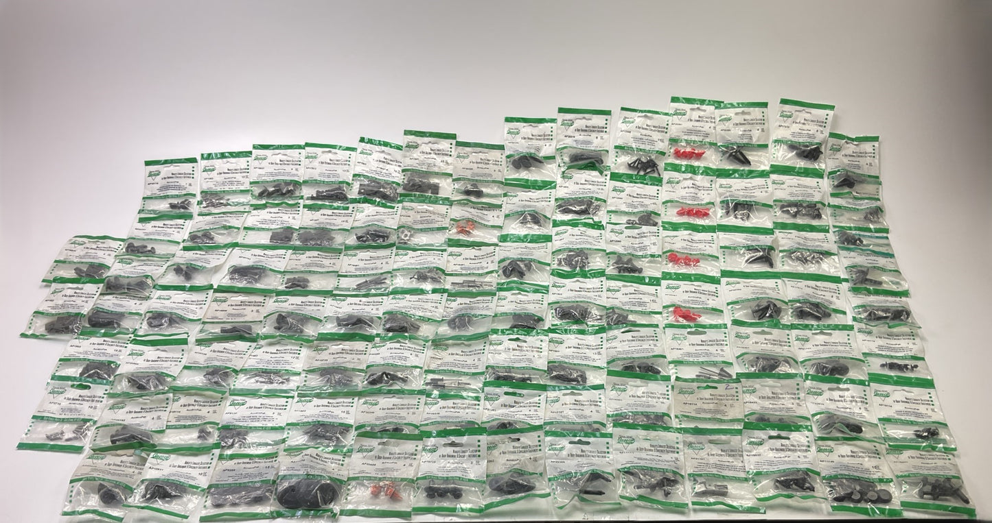 Wholesale Lot # 2 - Auveco Retainer Clips & Hardware Lot, 101 Packs As Shown