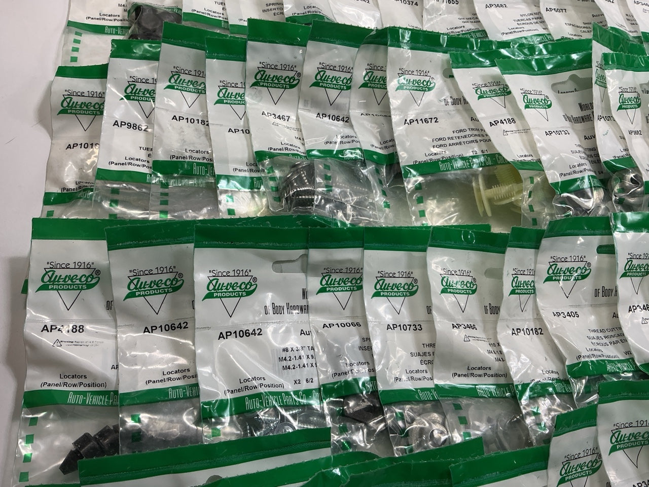 Wholesale Lot # 3 - Auveco Retainer Clips & Hardware Lot, 250 Packs As Shown