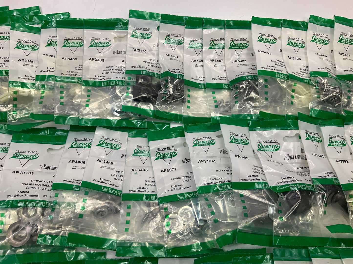 Wholesale Lot # 4- Auveco Retainer Clips & Hardware Lot, 250 Packs As Shown
