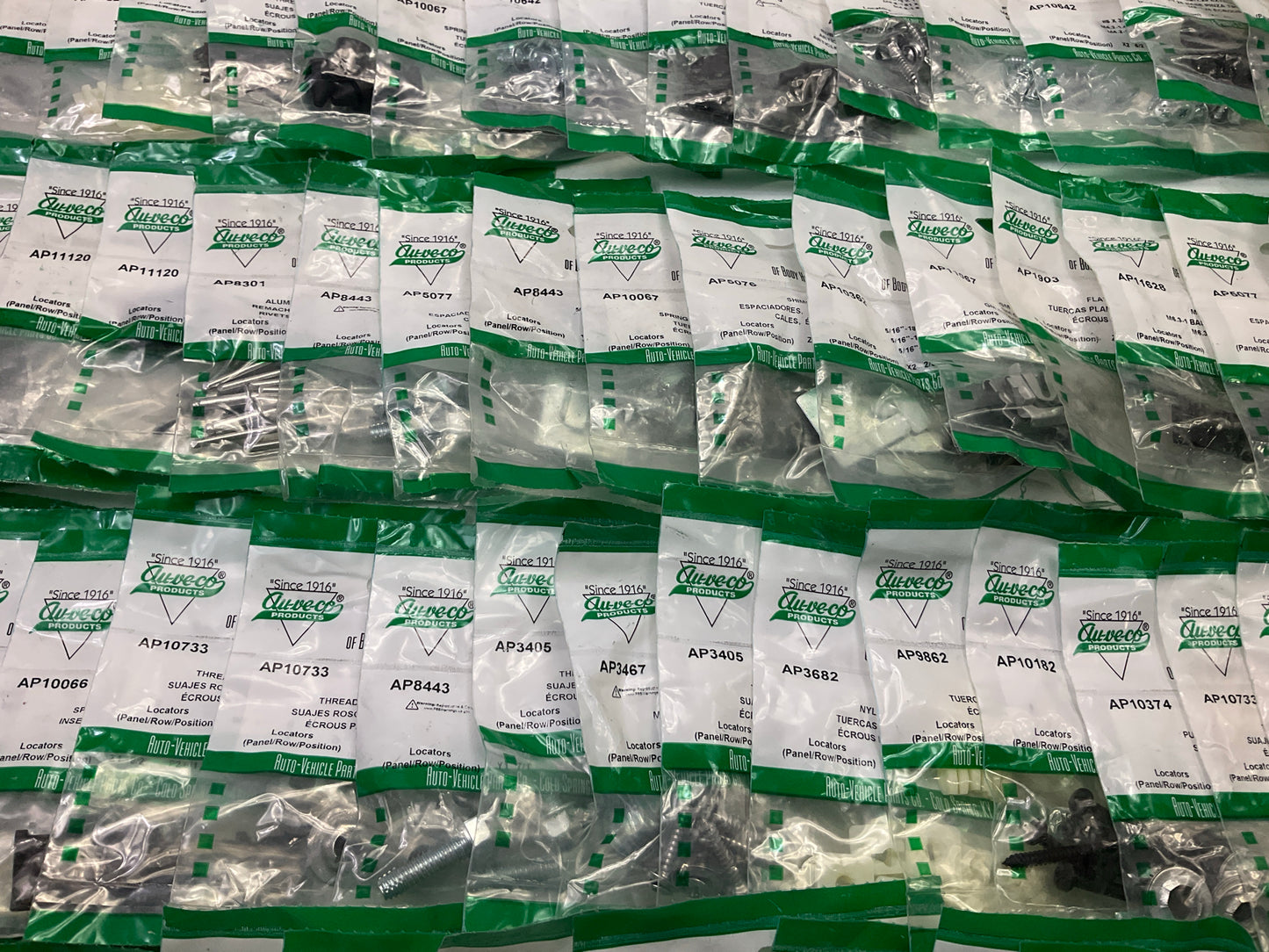 Wholesale Lot # 5 - Auveco Retainer Clips & Hardware Lot, 250 Packs As Shown