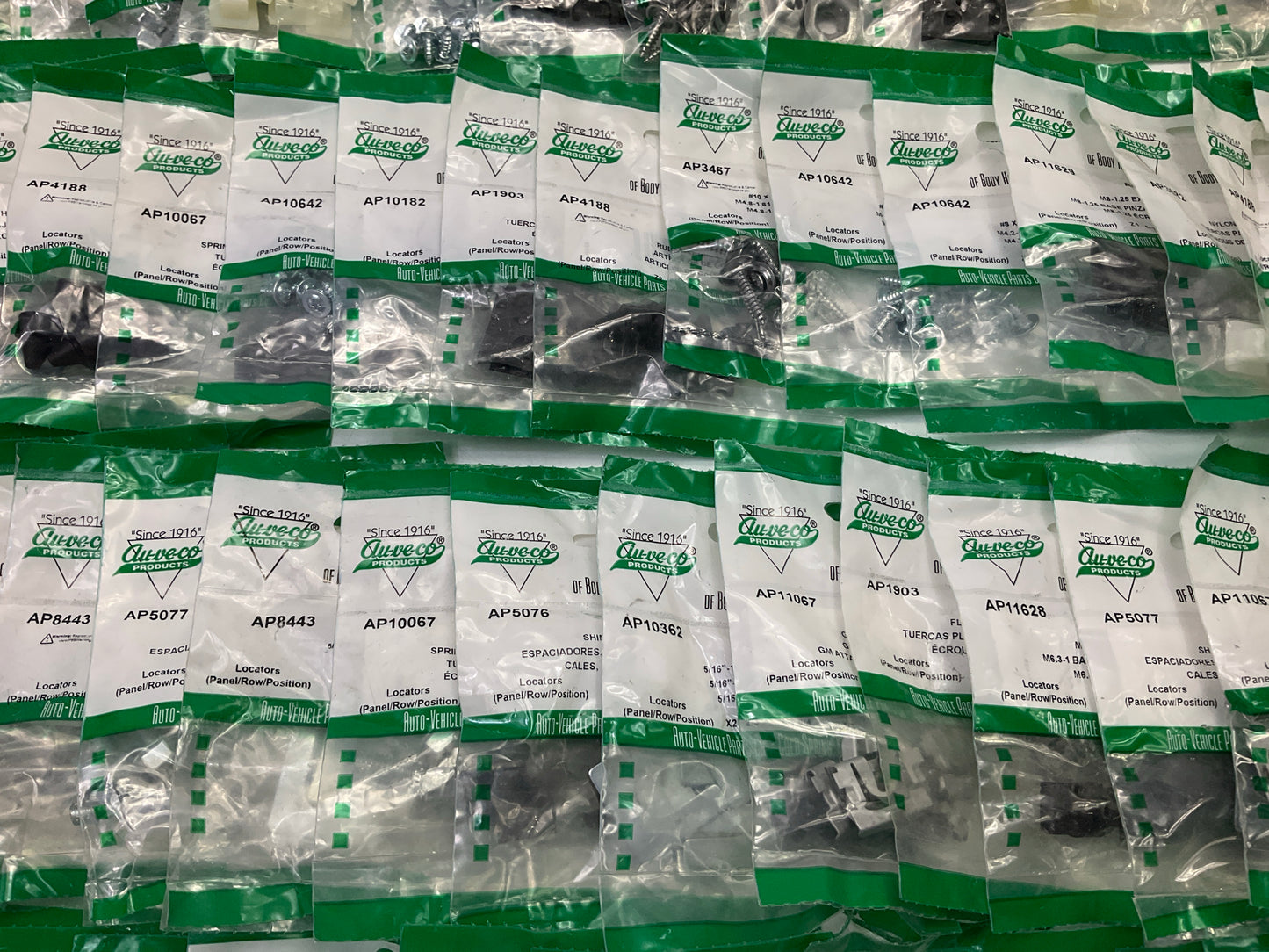 Wholesale Lot # 5 - Auveco Retainer Clips & Hardware Lot, 250 Packs As Shown