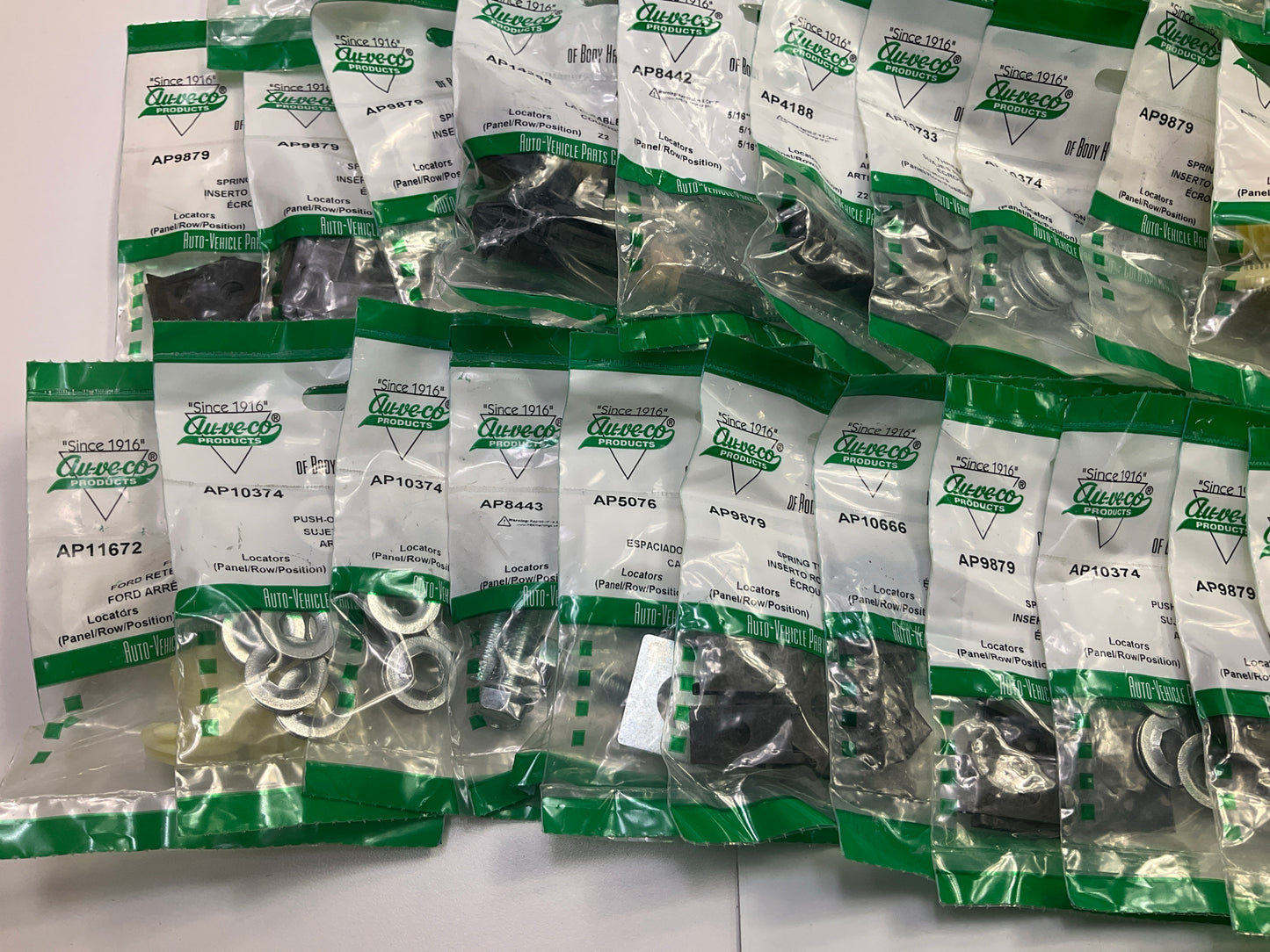 Wholesale Lot # 6 - Auveco Retainer Clips & Hardware Lot, 250 Packs As Shown