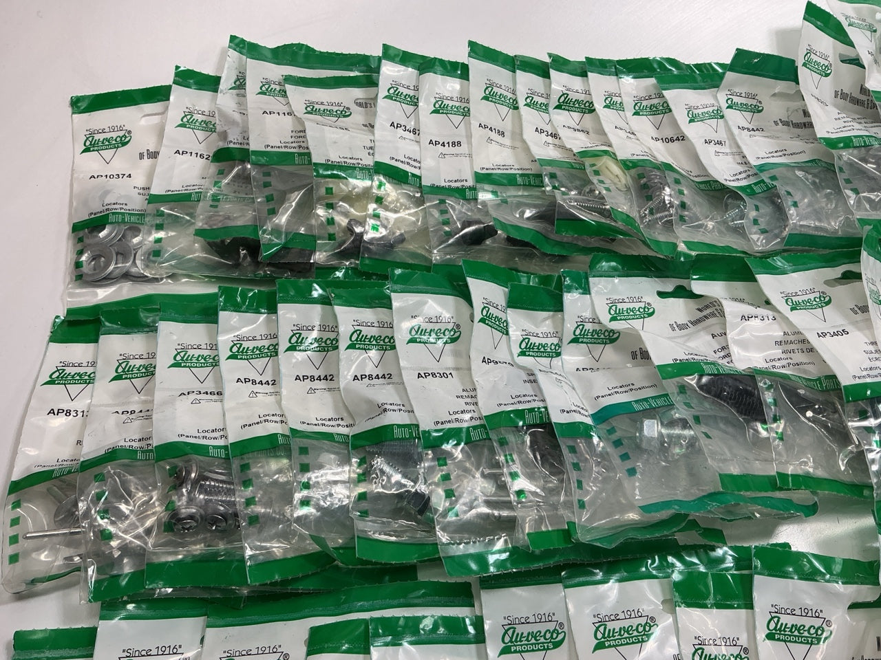Wholesale Lot # 7 - Auveco Retainer Clips & Hardware Lot, 250 Packs As Shown