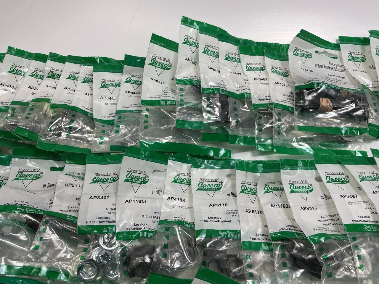 Wholesale Lot # 7 - Auveco Retainer Clips & Hardware Lot, 250 Packs As Shown
