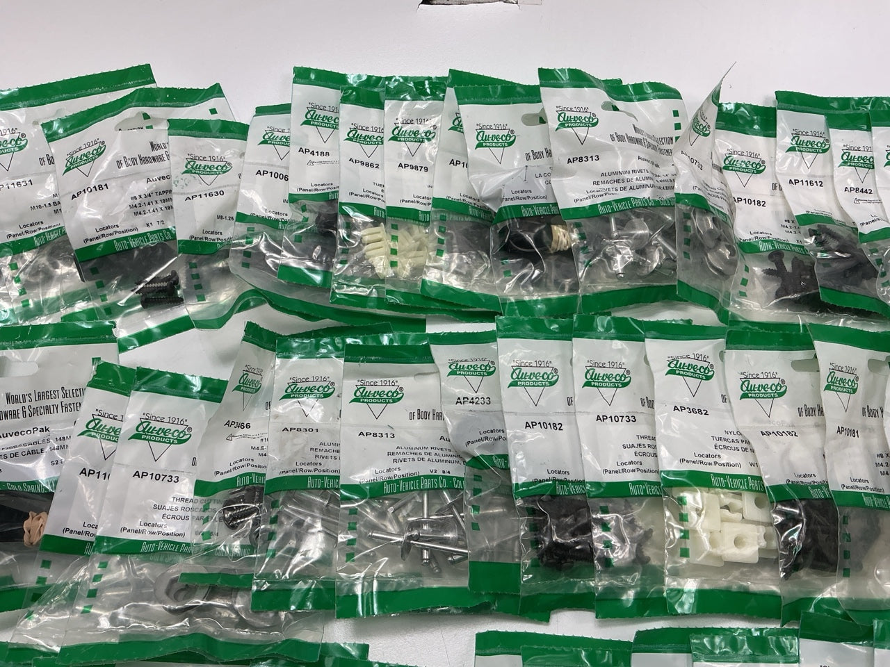Wholesale Lot # 7 - Auveco Retainer Clips & Hardware Lot, 250 Packs As Shown