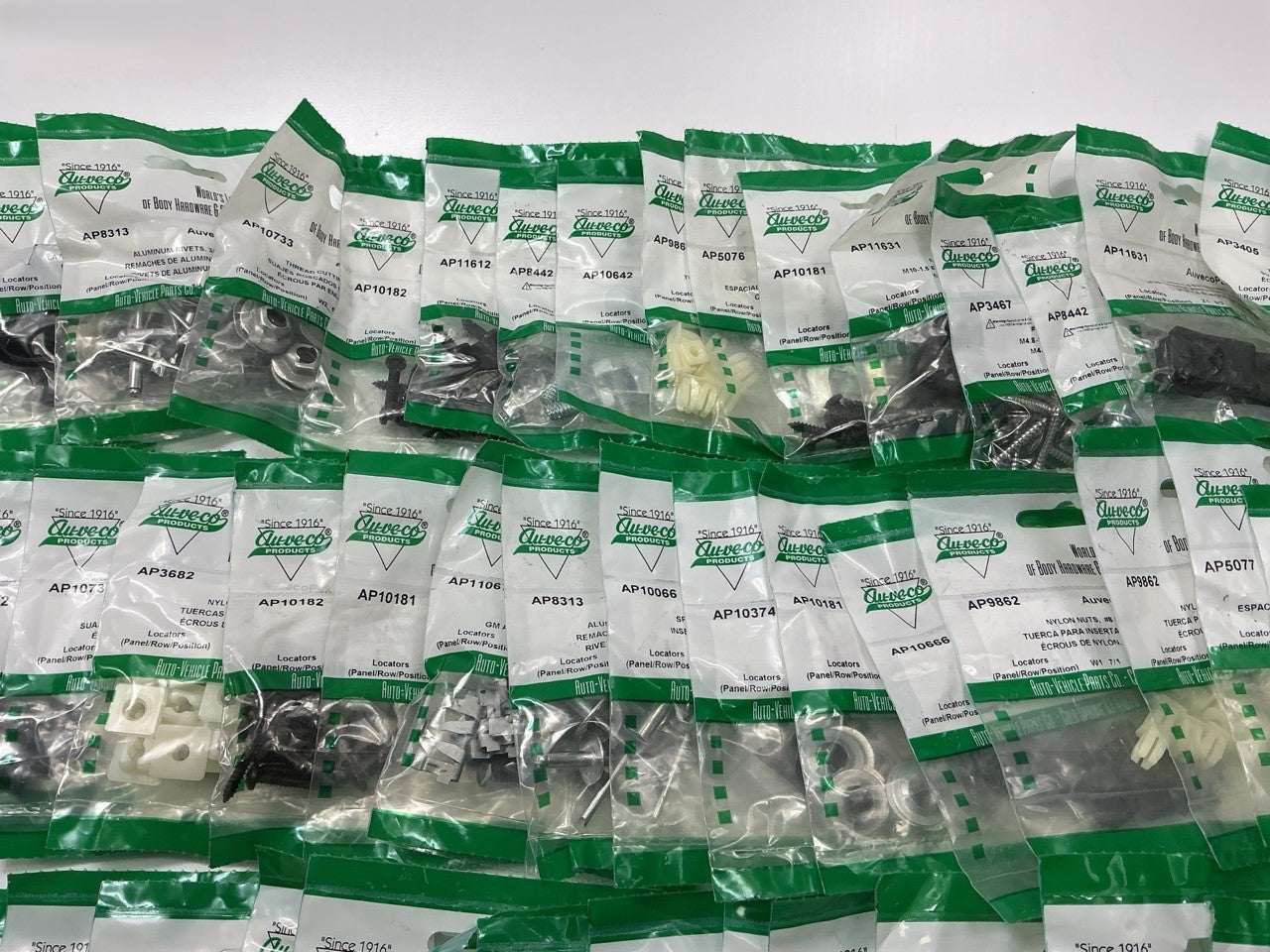 Wholesale Lot # 7 - Auveco Retainer Clips & Hardware Lot, 250 Packs As Shown