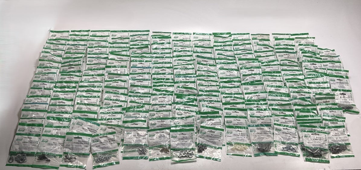 Wholesale Lot  - Auveco Retainer Clips & Hardware Lot, 252 Packs, As Shown