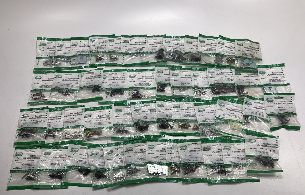 Wholesale Lot  - Auveco Retainer Clips & Hardware Lot, 252 Packs, As Shown