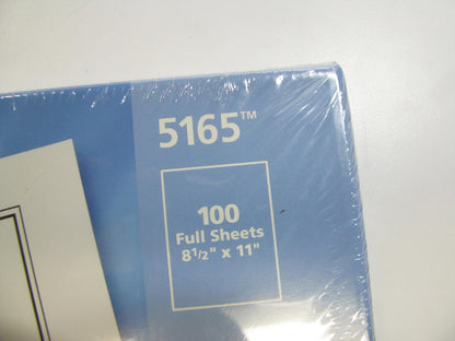 (500) SHEETS  Avery 5165 Permanent Full-Sheet Labels, Laser, 8 1/2'' X 11'', White