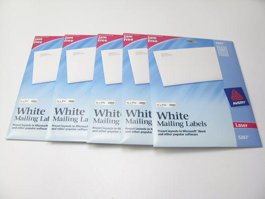 10,000 LABELS TOTAL - Avery 5267, Return Address Labels, 1/2'' X 1 3/4''