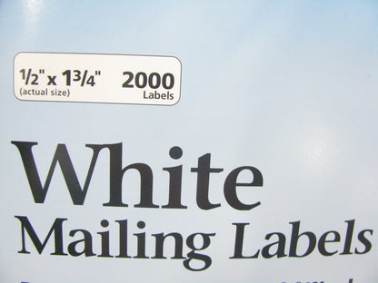 10,000 LABELS TOTAL - Avery 5267, Return Address Labels, 1/2'' X 1 3/4''
