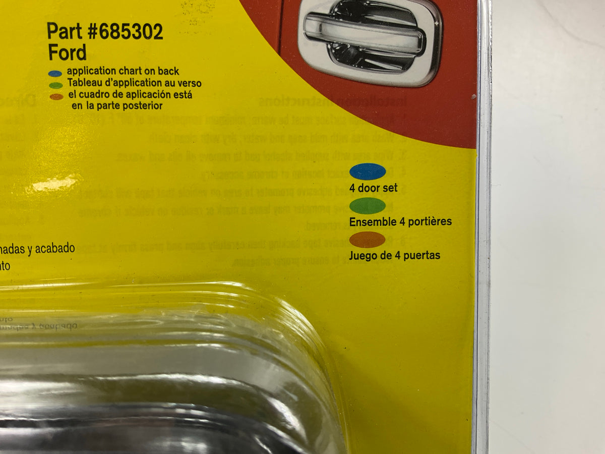 (4) AVS 685302 Exterior Chrome Door Handle Cover For 2004-2014 Ford F-150