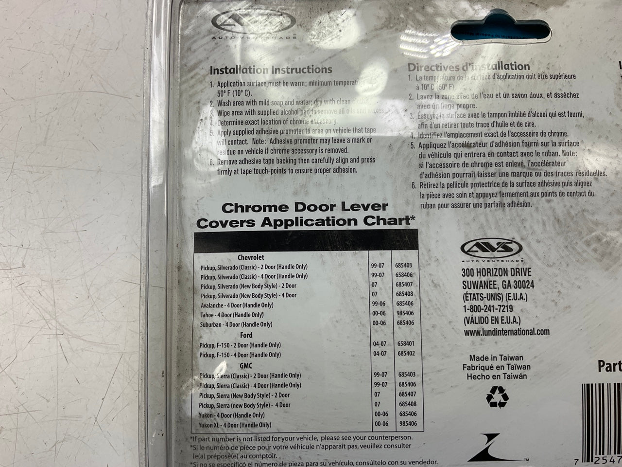 AVS 685407 Exterior Chrome Door Handle Covers (Front Doors ONLY)