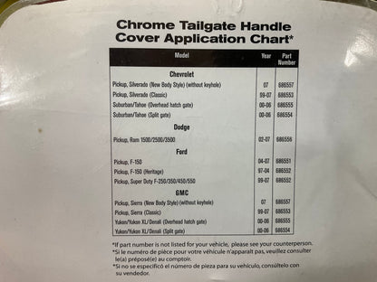 AVS 686553 Chrome Tailgate Handle Cover - 1999-2006 Silverado GMC 1500 2500 3500