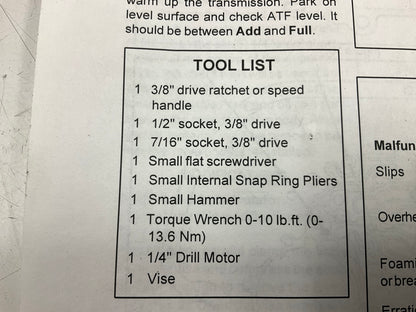 B&M 20260 Auto Transmission Upgrade Kit Shift Improver 65-87 GM TH400 TH375