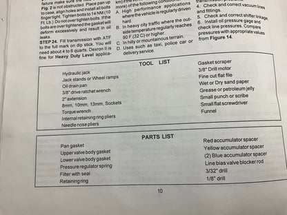 B&M 70235 Transmission Shift Upgrade Kit Transpak GM 700R4 4L60