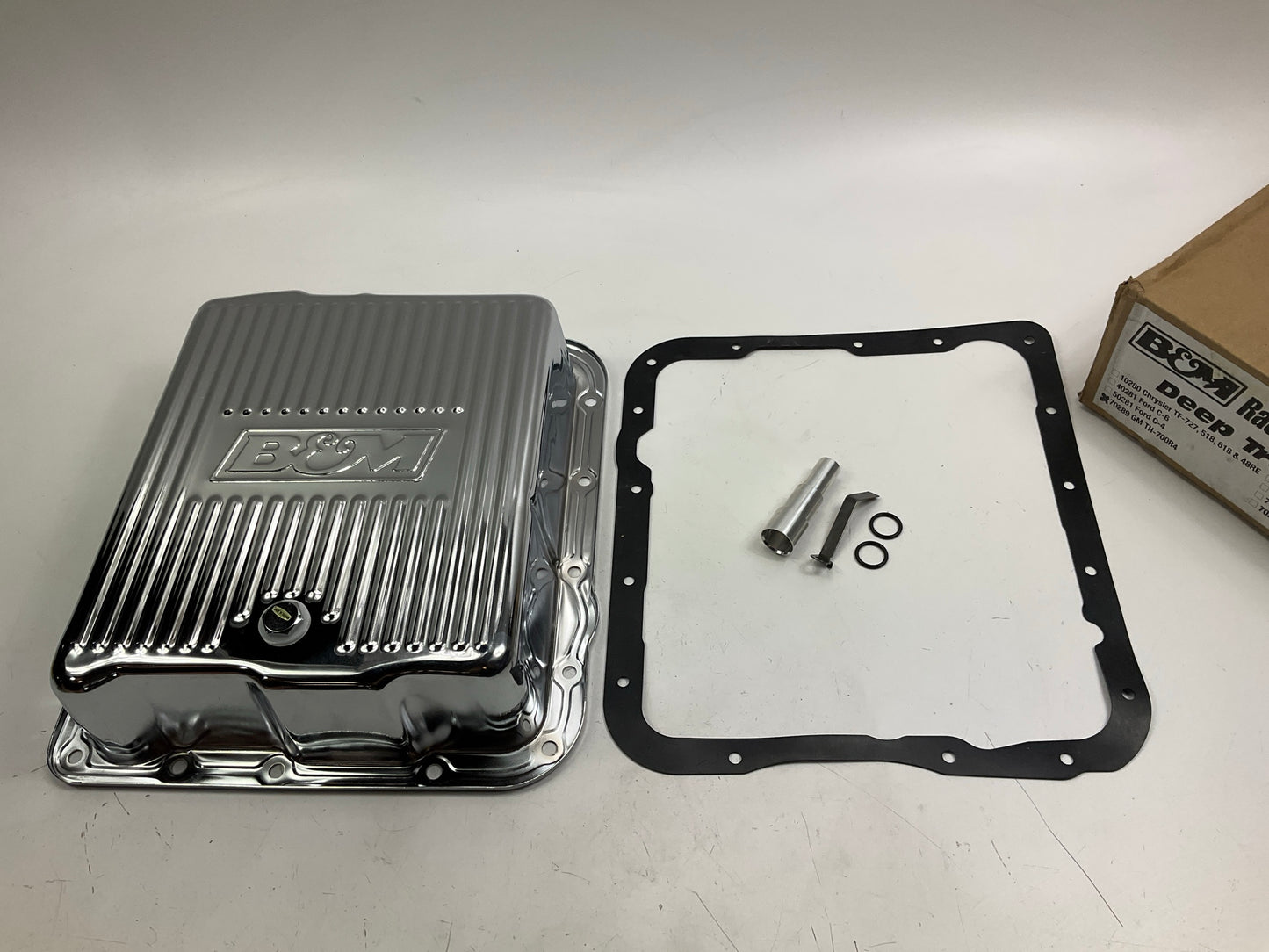B&M 70289 Chrome Deep Auto Transmission Oil Pan GM TH700R4, 4L60, 4L60E & 4L65E