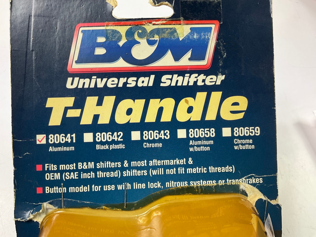 MISSING INSERTS - B&M 80641 Universal Aluminum T-Handle Shift Knob AUTO SHIFTER