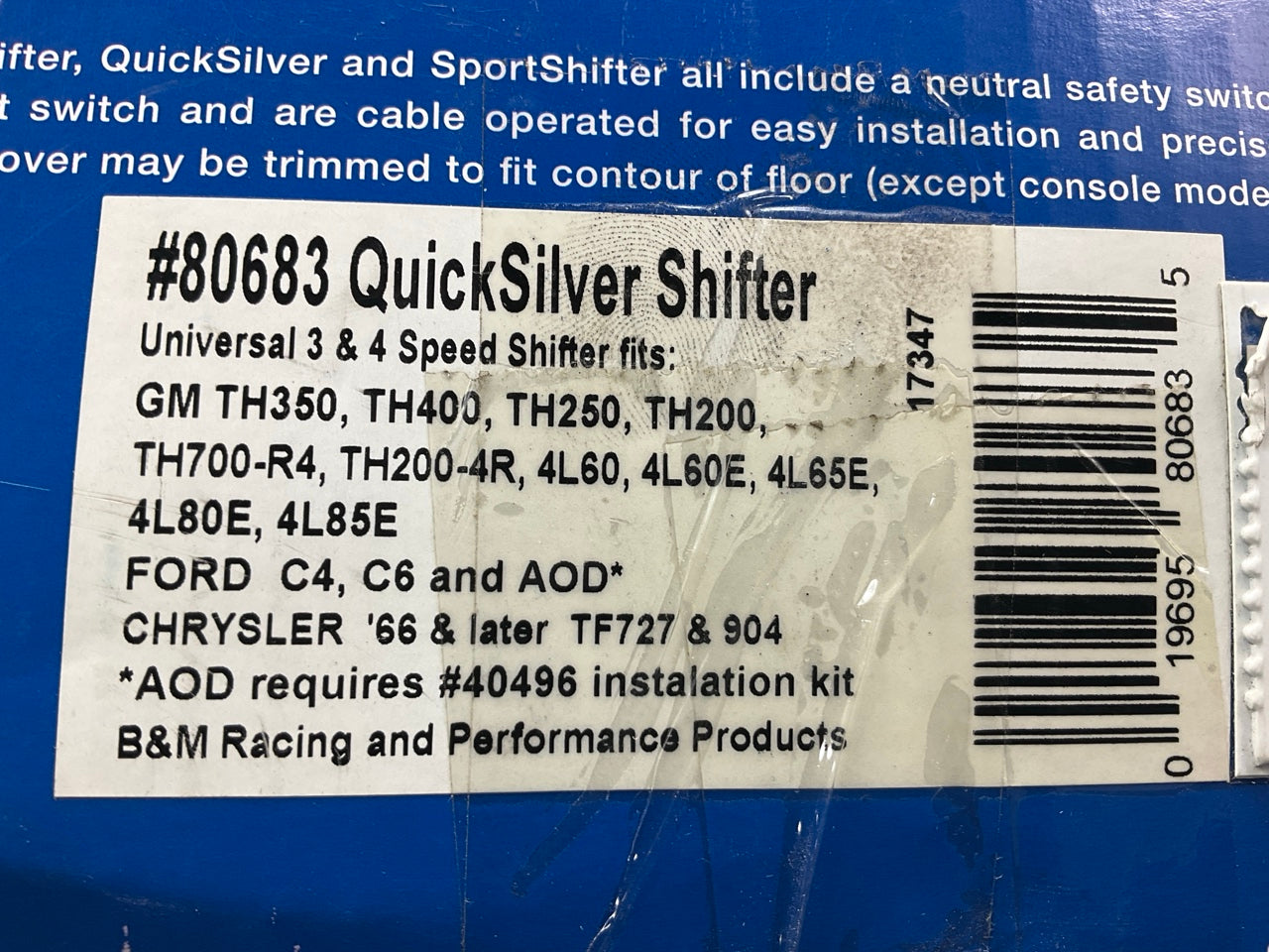 B&M 80683 Automatic Ratchet Shifter - QuickSilver Universal 3 & 4-speed