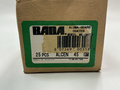 BADA ALCEN45 Alumaguard Coated Wheel Balancing Weights 45 Grams Each, Box Of 25