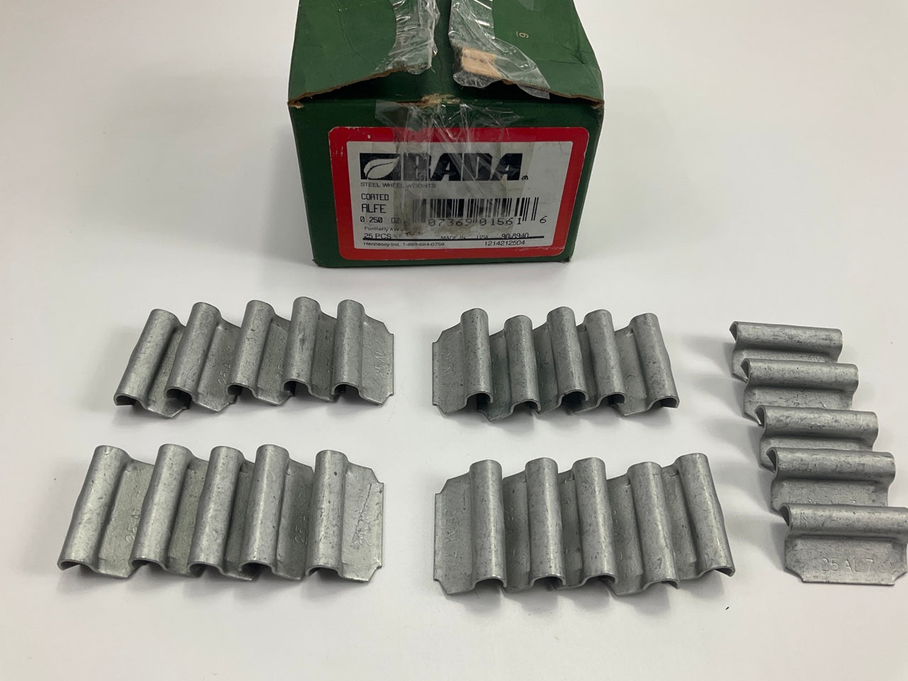 Bada ALFE-25-25 Coated Steel Wheel Weights 0.25 Oz - Box Of 25