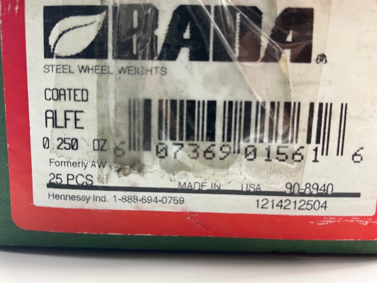 Bada ALFE-25-25 Coated Steel Wheel Weights 0.25 Oz - Box Of 25